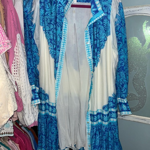 BNWT Lilly Pulitzer Drena Dress, Breezy Aqua Jungle Escape Engineered, Size 14. - Picture 3 of 7